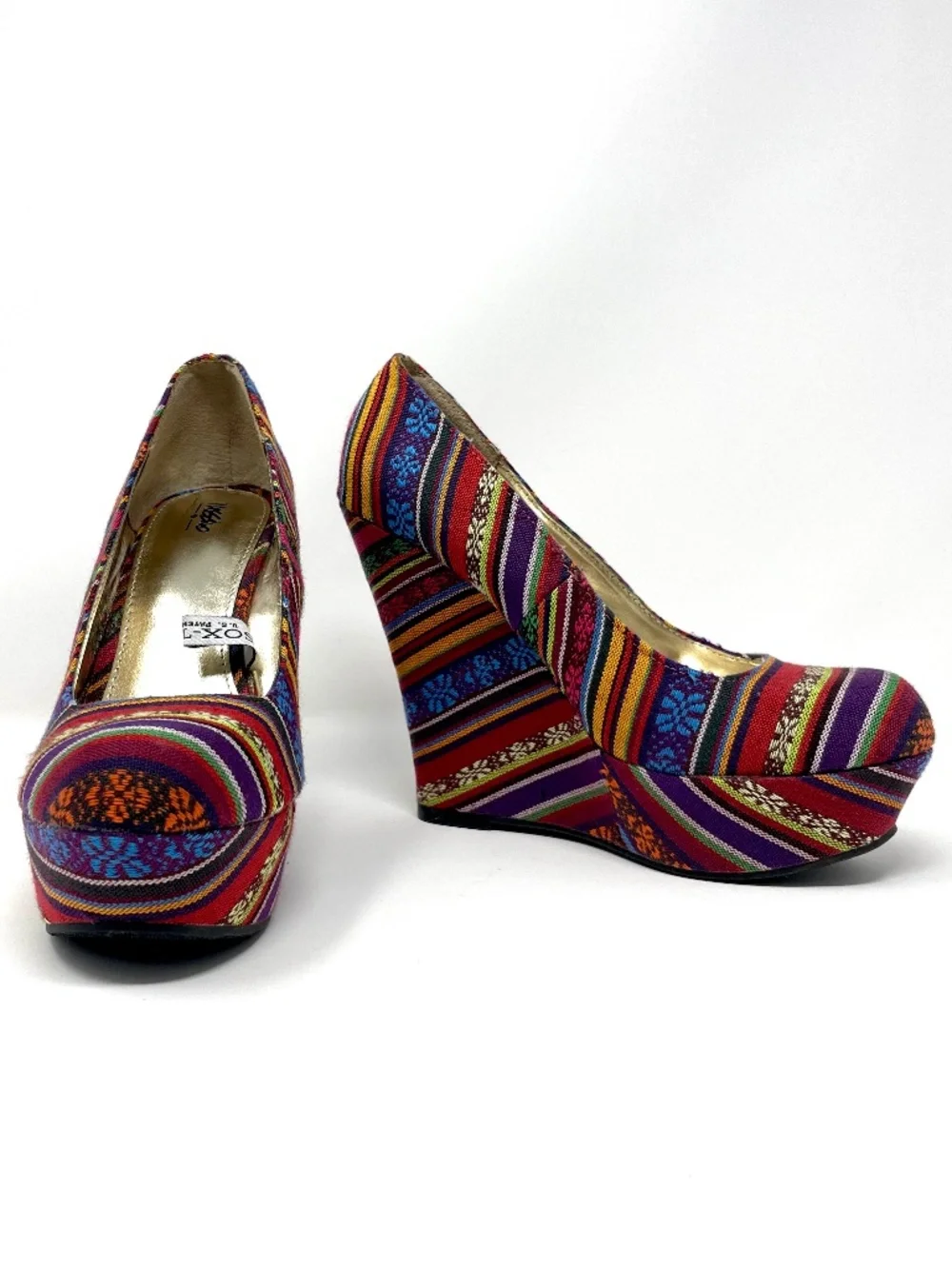 Mossimo Aztec Tribal Wedge Platform Pumps U.S. Size 8